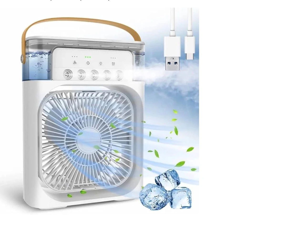 Mini Cooler for Room Cooling Mini AC Portable Mini Fan , 3-in-1 Portable Air Cooler &amp; Humidifier | Gentle Personal Cooling Fan for Kids &amp; Seniors